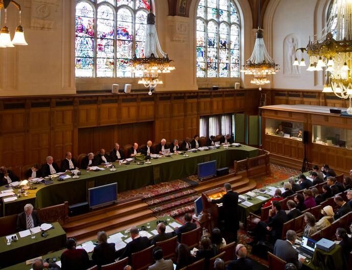 The International Court of Justice, hearing a case.