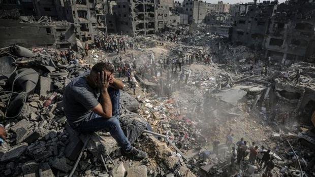 This is what the Jabalia refugee camp looked like this week after an Israeli airstrike.  (Reuters).