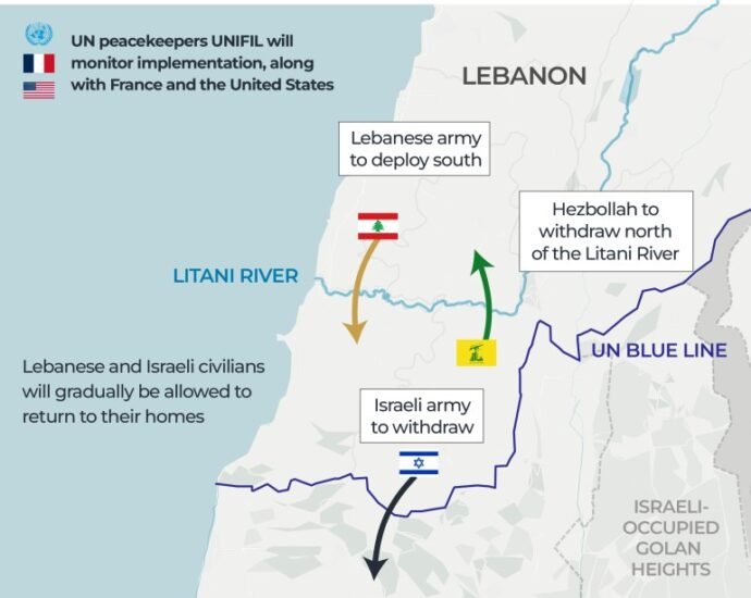 INTERACTIVE LEBANON CEASEFIRE MAP INTERACTIVE Israel Hezbollah ceasefire agreement 01 1738081308