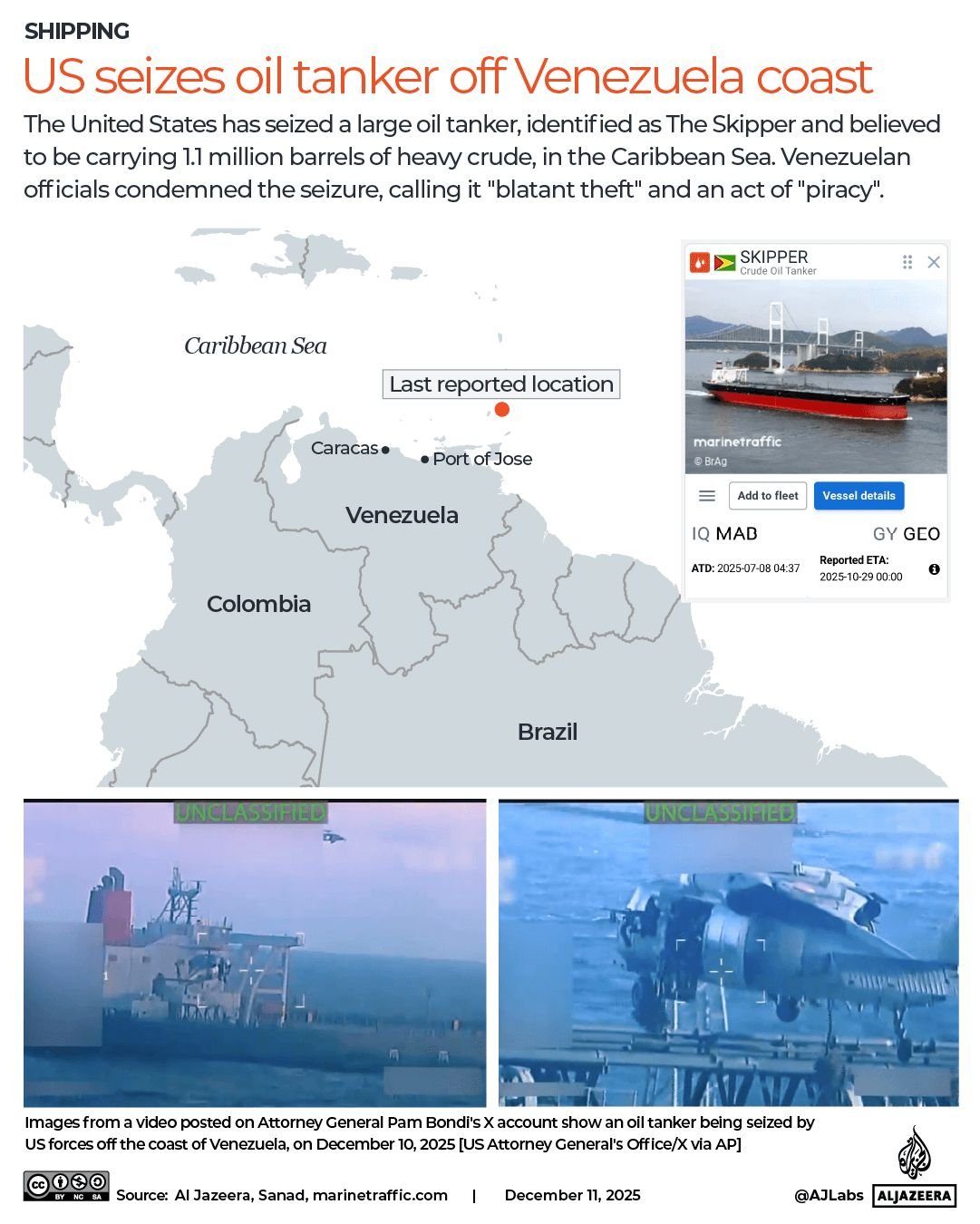 INTERACTIVE US seizes oil tanker off Venezuela coast map 1765444506