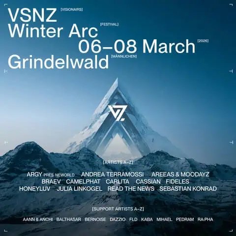 vsnz winter arc returns to the swiss alps for 2026 lineup poster