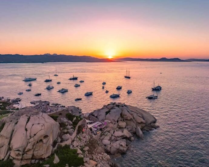 phi beach sardinia costa smeralda sunset